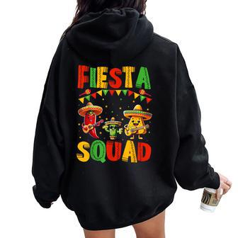 Fiesta Squad Cinco De Mayo 2024 Mexican Party Women Women Oversized Hoodie Back Print - Monsterry