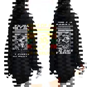 First Of All I'm A Delight Sarcastic Angry Opossum Possum Women Oversized Hoodie Back Print - Thegiftio UK