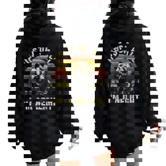 First Of All I'm A Delight Sarcastic Angry Opossum Women Oversized Hoodie Back Print - Thegiftio UK