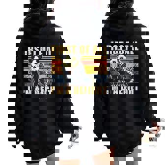 First Of All I'm A Delight Sarcastic Opossum Possum Women Oversized Hoodie Back Print - Seseable