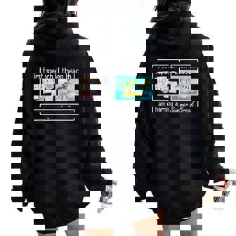 First Speech Then Beach I Am Earning A Summer Break Teacher Women Oversized Hoodie Back Print | Mazezy