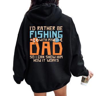 Fishing Toddler Boys Girls Fisherman Fishing Women Oversized Hoodie Back Print - Thegiftio UK