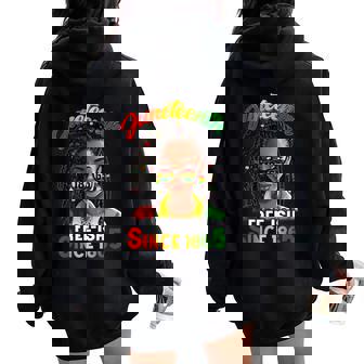 Free-Ish Since 1865 Junenth For Loc'd Hair Women Oversized Hoodie Back Print - Thegiftio UK