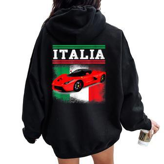 Fun Italian Exotic Supercar For Men And Children Women Oversized Hoodie Back Print - Seseable