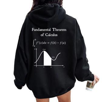 Fundamental Theorem Of Calculus Math Teacher Nerdy Women Oversized Hoodie Back Print - Monsterry