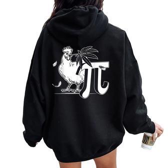 420 Weed Marijuana Cannabis Chicken Pot Pie Pi Leaf Women Oversized Hoodie Back Print - Monsterry CA