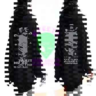 Alien Ufo 2020 Space Sarcastic Retro Women Oversized Hoodie Back Print - Thegiftio UK