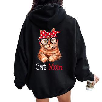Cat Mom Cat Lovers Mother's Day Mom Mothers Women Oversized Hoodie Back Print - Seseable
