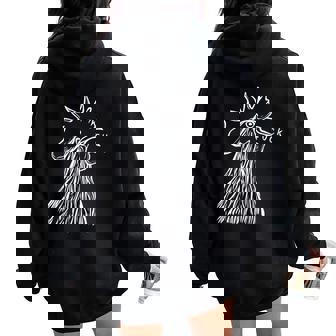 Chicken Rooster Saying Fuck Women Oversized Hoodie Back Print | Mazezy