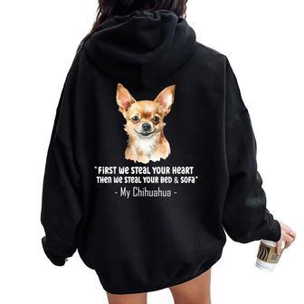 Chihuahua Dog Watercolor Chihuahua Dog For Women Women Oversized Hoodie Back Print - Thegiftio UK