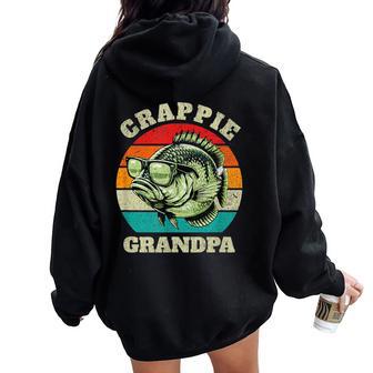 Crappie Grandpa Retro Fishing Sarcastic Dad Mens Women Oversized Hoodie Back Print - Thegiftio UK