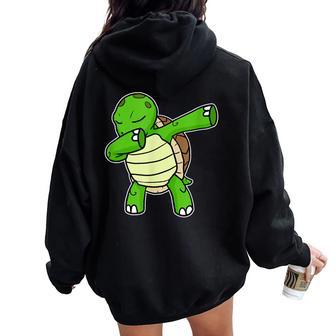 Dabbing Turtle Dab Dance Cool Sea Turtle Lover Women Oversized Hoodie Back Print - Monsterry AU