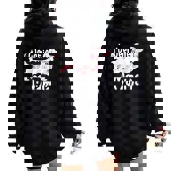 Dachshund Weenie Mama Floral Wiener Dog Lover Women Oversized Hoodie Back Print | Mazezy