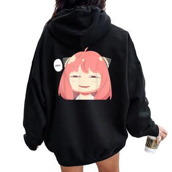 Emotion Smile Heh A Cute Girl For Family Holidays Women Oversized Hoodie Back Print | Mazezy