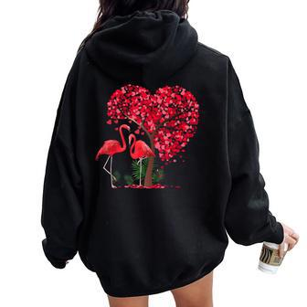 Flamingo Bird Lover Flamingo Valentine's Day Women Oversized Hoodie Back Print - Monsterry AU