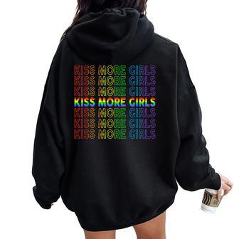 Gay Lesbian Pride Lgbt Kiss More Girls Feminist Pride Women Oversized Hoodie Back Print - Monsterry