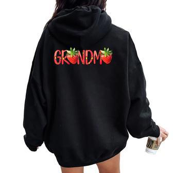 Grandma Strawberry Summer Fruit Great Mother's Day Women Oversized Hoodie Back Print - Monsterry