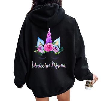 Mamacorn Unicorn Mama Mother's Day Women Oversized Hoodie Back Print - Monsterry AU