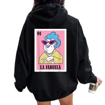 Mexican For Grandma La Fabuela Women Oversized Hoodie Back Print - Monsterry CA