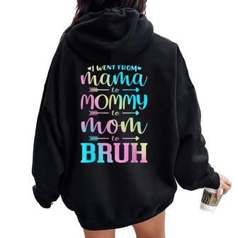 For Mom And Son Bruh Women Oversized Hoodie Back Print - Seseable
