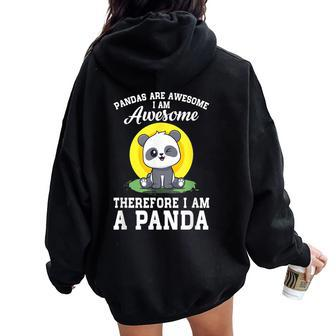 Pandas Animal Zoo Pandas Are Awesome Cute Panda Bear Women Oversized Hoodie Back Print - Thegiftio UK