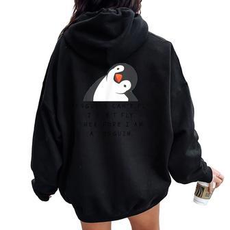 Penguins And Chilldren Women Oversized Hoodie Back Print - Thegiftio UK