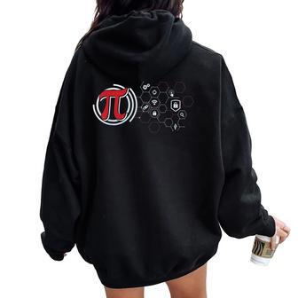 Pi Day Spiral Pi Math For Pi Day 314 Teacher Women Oversized Hoodie Back Print - Thegiftio UK