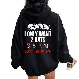 Rat Saying For Fancy Rat Mum Pet Rats Owners Fun Women Oversized Hoodie Back Print - Thegiftio UK