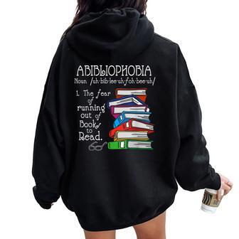 Reading S Abibliophobia T- Bookworm For Women Women Oversized Hoodie Back Print - Thegiftio UK