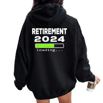 Retirement 2024 Loading Retired Countdown Women Oversized Hoodie Back Print - Thegiftio UK