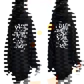 I Run On Coffee Chaos And Dogs Women Oversized Hoodie Back Print | Mazezy