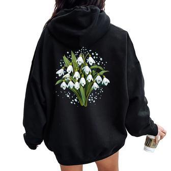 Snow Flowers With This Cool Snowdrop Flower Costume Women Oversized Hoodie Back Print | Mazezy
