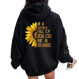 Sunflower Data Manager Women Oversized Hoodie Back Print - Monsterry AU