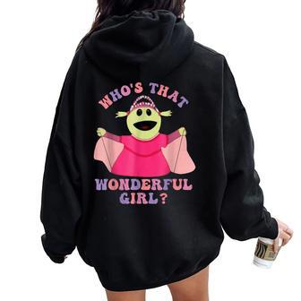 Who's That Wonderful Girl Could She Be Any Cuter Cute Women Oversized Hoodie Back Print | Mazezy