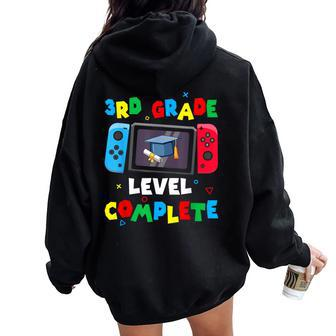 Game Controller Level 3Rd Grade Complete Boys Graduation Women Oversized Hoodie Back Print - Seseable