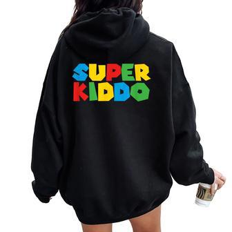 Gamer Son Super Kid Gaming Kiddo Matching Dad & Mom Women Oversized Hoodie Back Print - Thegiftio UK