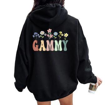 Gammy Wildflower Floral Gammy Women Oversized Hoodie Back Print - Seseable