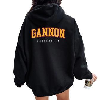 Gannon University Retro Women Women Oversized Hoodie Back Print - Seseable