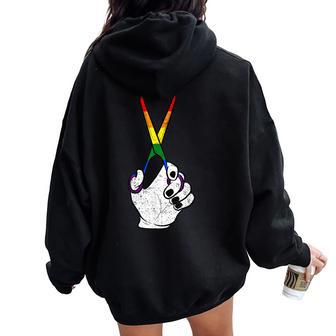 Gay Pride Hair-Stylist Lgbt-Q Barbder Hair-Dresser Women Women Oversized Hoodie Back Print - Monsterry CA