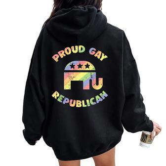 Gay Republican Lgbtq Rainbow Women Oversized Hoodie Back Print - Monsterry DE