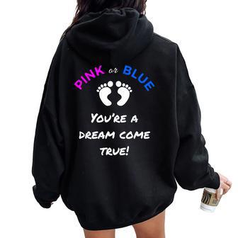 Gender Reveal For Mom & Dad For Gender Reveal Party Women Oversized Hoodie Back Print - Monsterry UK