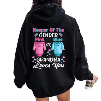 Gender Reveal Outfit Grandma To Be Party Announcement Women Oversized Hoodie Back Print - Monsterry