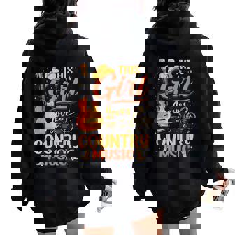 This Girl Loves Country Music Vintage Lover Western Women Oversized Hoodie Back Print - Thegiftio UK