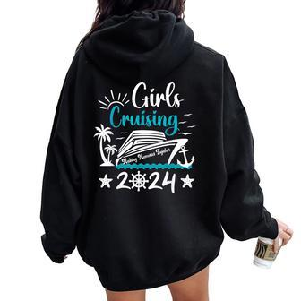 Girls Cruising 2024 Girls Matching Cruise Squad Women Oversized Hoodie Back Print - Seseable