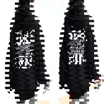 Girls Just Wanna Have Fun Cool 80'S Party Pop Music Women Oversized Hoodie Back Print - Thegiftio UK
