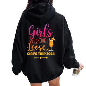 Girls On The Loose Tie Dye Girls Weekend Trip 2024 Women Oversized Hoodie Back Print - Seseable