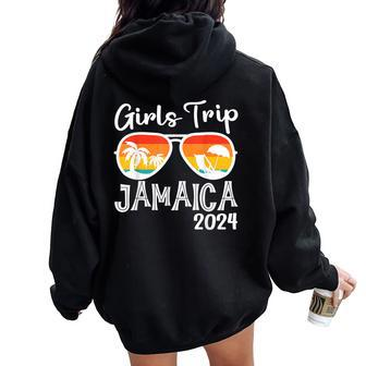 Girls Trip 2024 Weekend Jamaica Vacation Matching Women Oversized Hoodie Back Print - Thegiftio UK