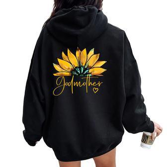 Godmother For Heart Mother's Day Godmother Women Oversized Hoodie Back Print | Mazezy