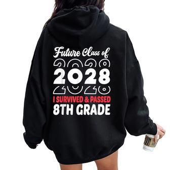 Graduation 2024 Future Class Of 2028 8Th Grade Women Oversized Hoodie Back Print - Seseable