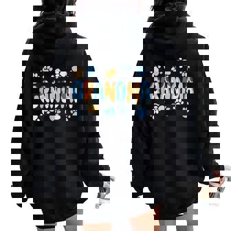 Grandma Of The Birthday Boy Girl Dog Family Matching Women Oversized Hoodie Back Print - Seseable